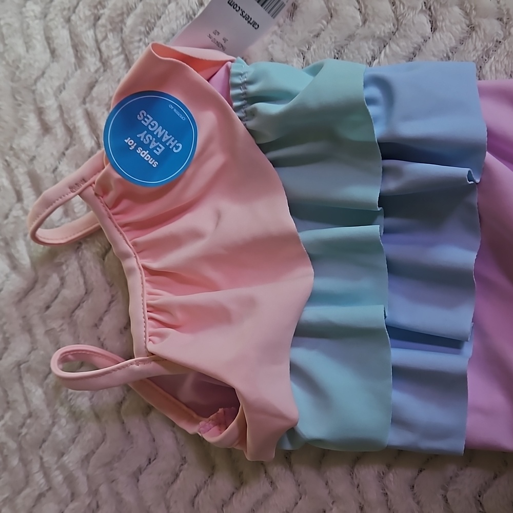 Carter's Pastel Ruffle Swimsuit - Picture 9 of 9